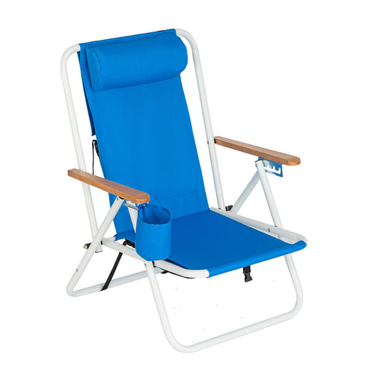 Backpack Beach Chair Folding Portable Chair Blue Solid Camping Hiking