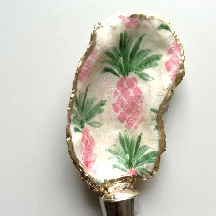 Pink Pineapple Oyster Shell Wine Stopper