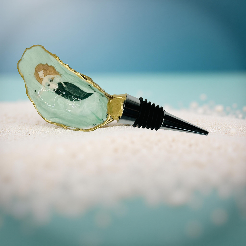 Seafoam Mermaid Oyster Shell Wine Stopper