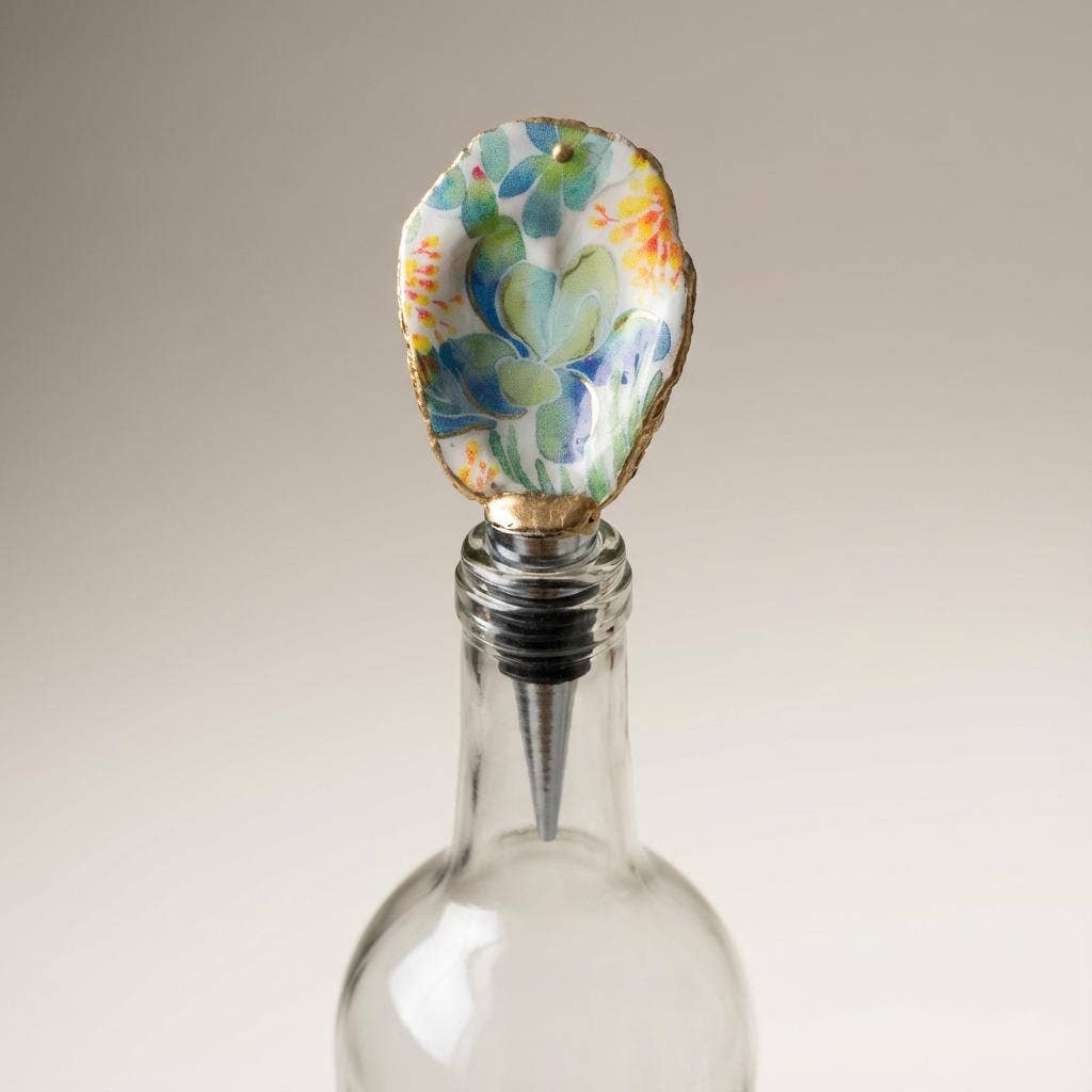 Succulent Oyster Shell Wine Stopper