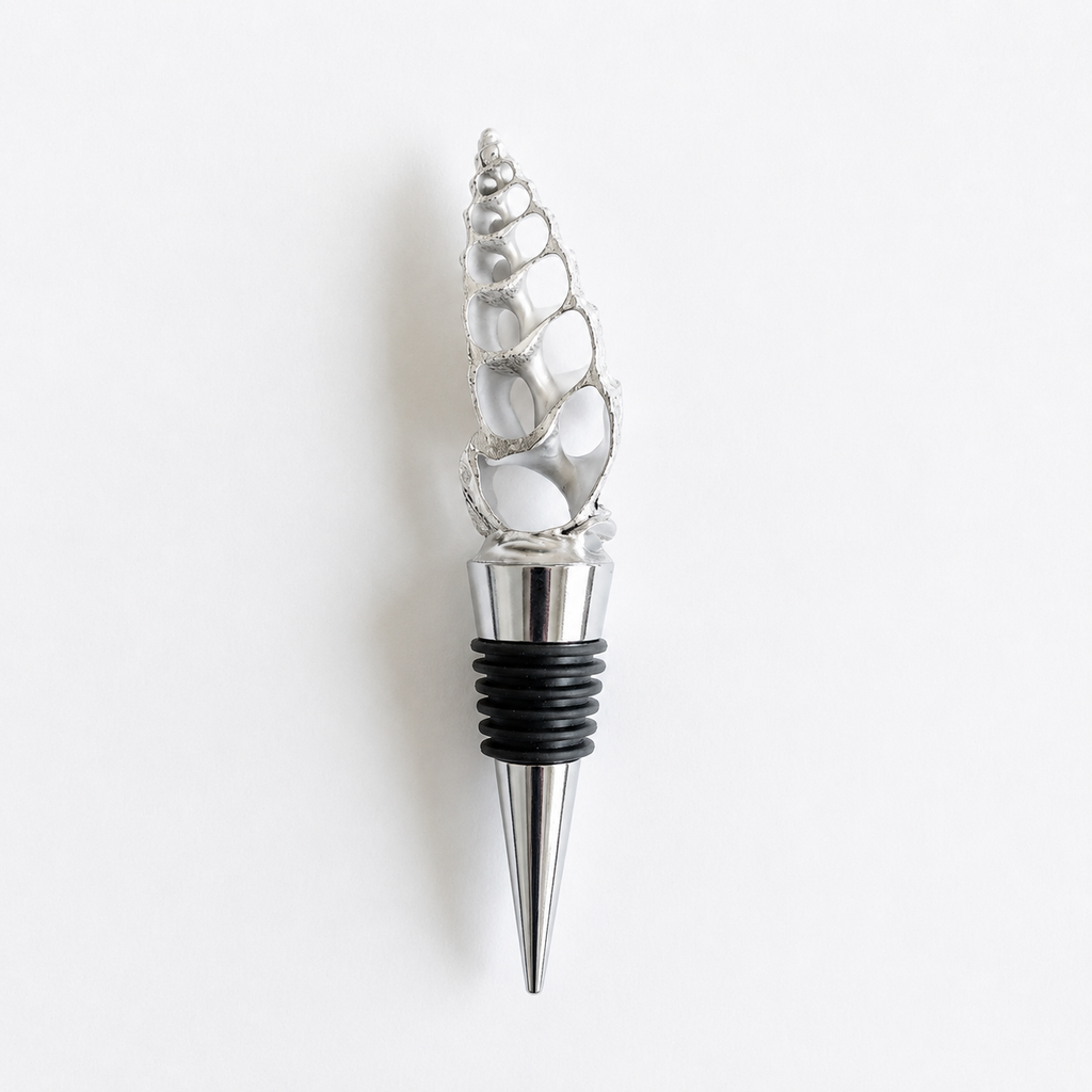 Sliced Spiny Murex Shell Wine Stopper Gold Rim