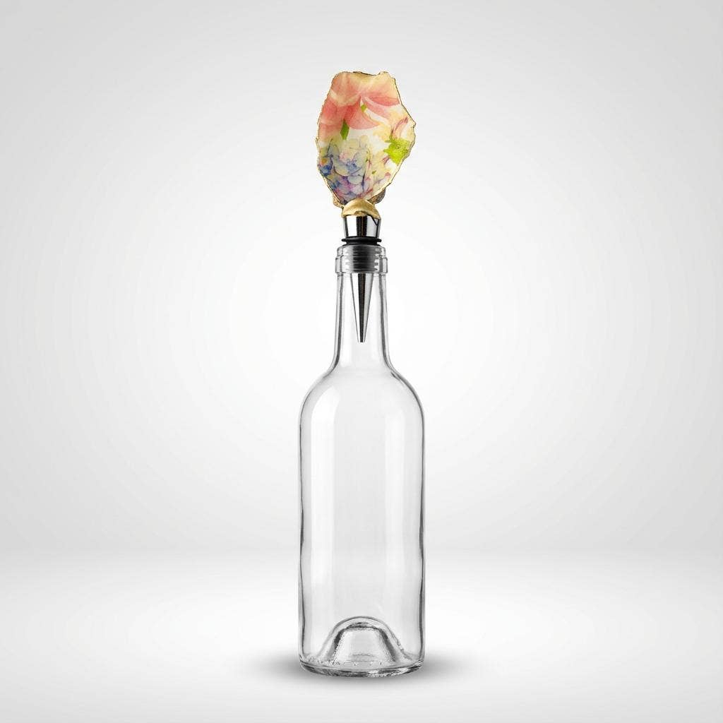 Floral Garden Oyster Shell Wine Stopper