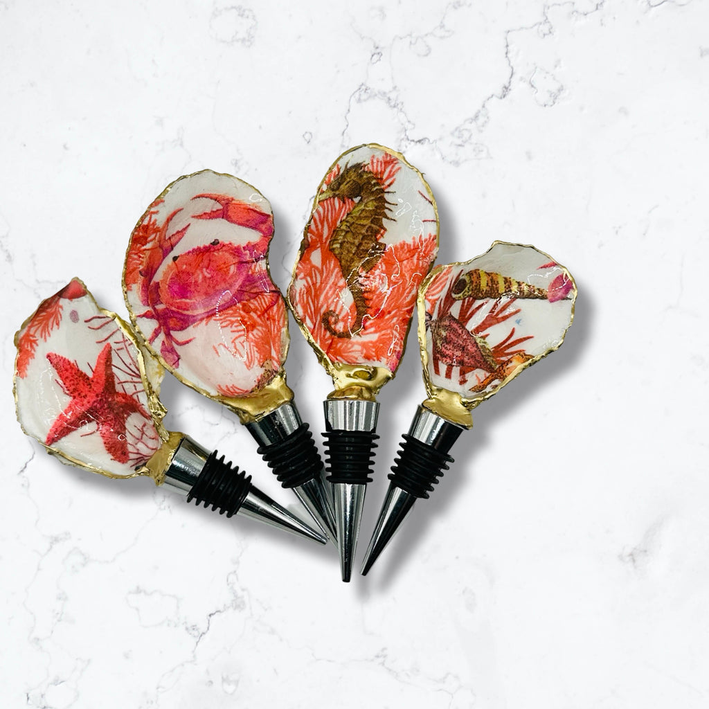 Coral Reef Oyster Shell Wine Stopper