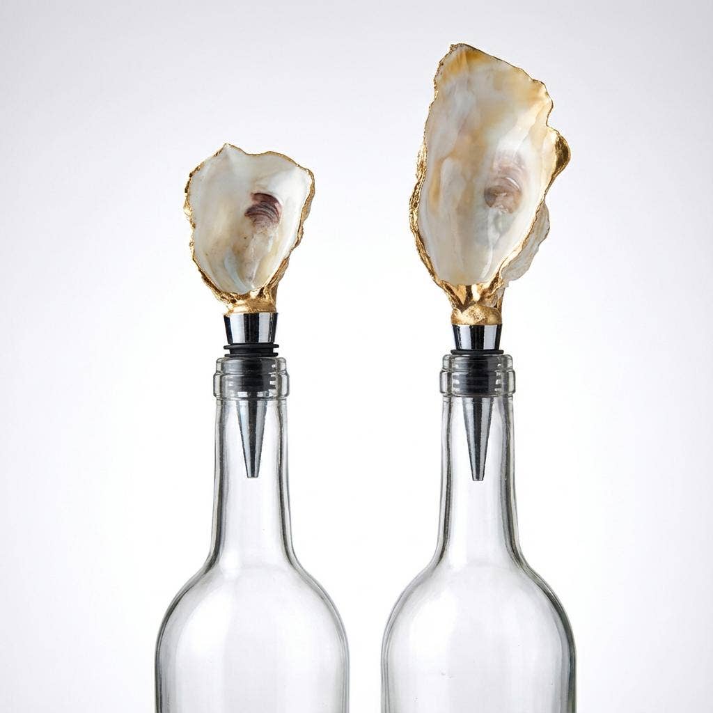 Gold Starfish Oyster Shell Wine Stopper
