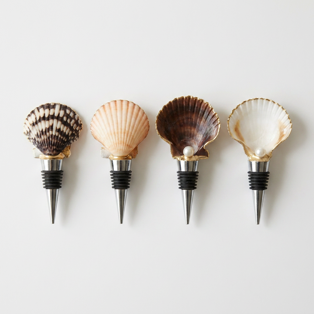 Calico Pearl Scallop Shell Wine Stopper