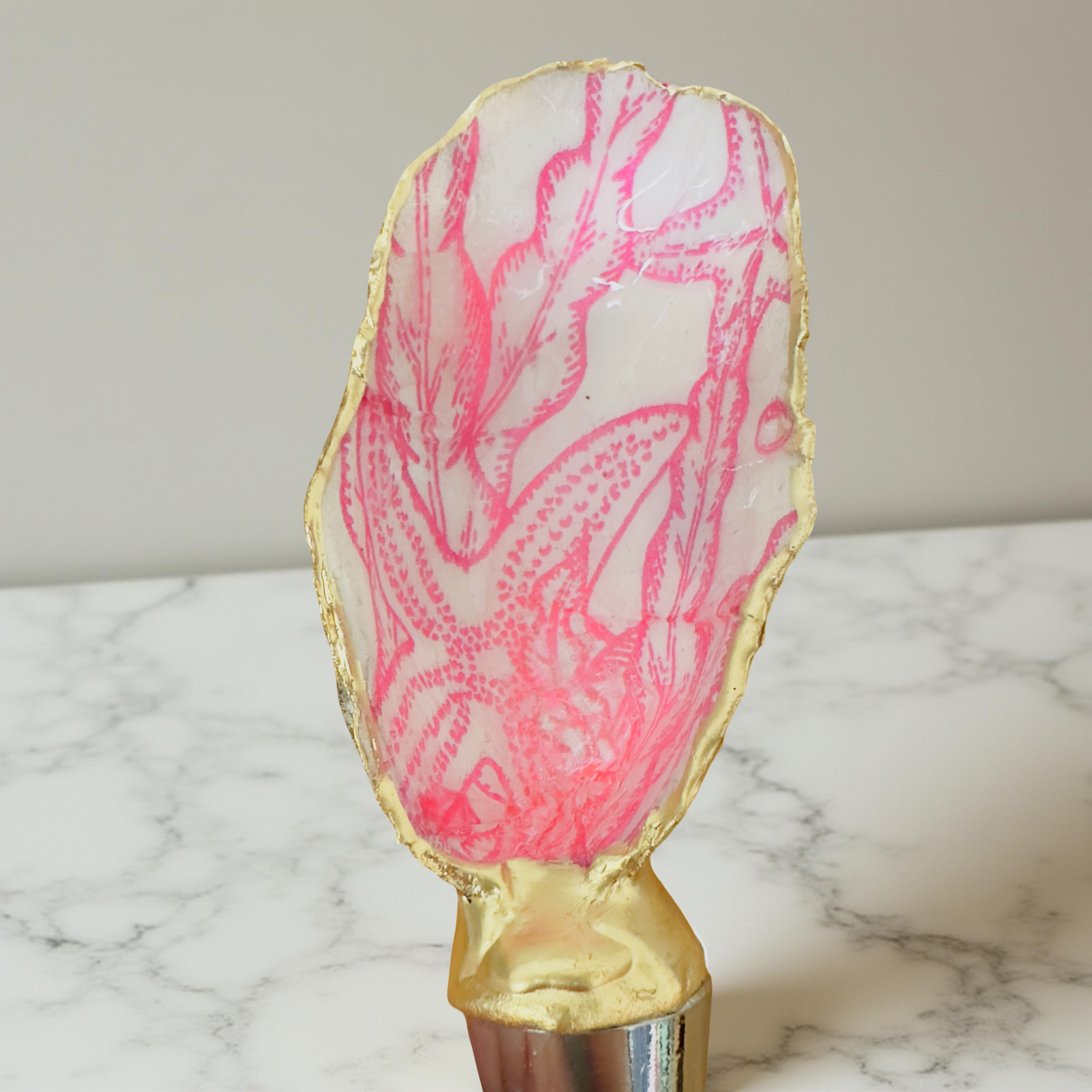 Pink Coral Oyster Shell Wine Stopper