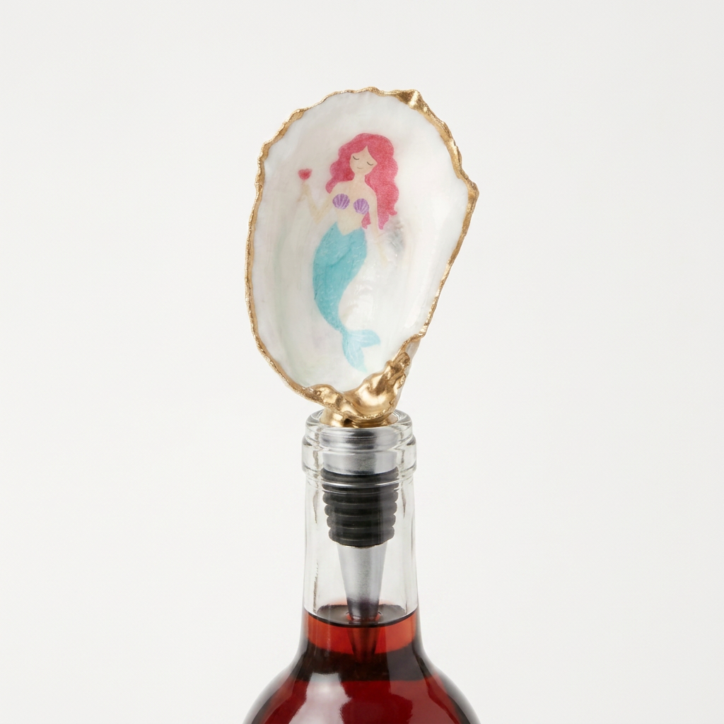 Mermaid Wine Glass Oyster Shell Wine Stopper