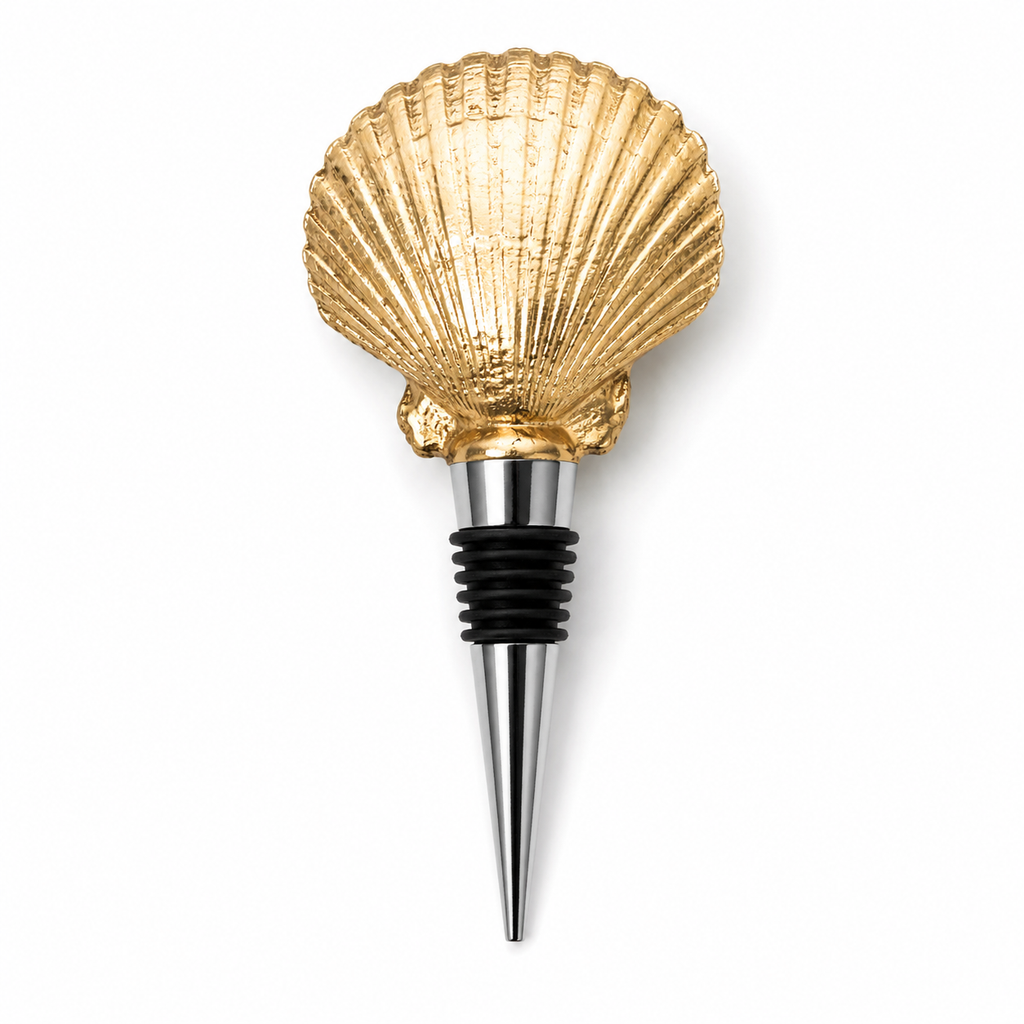Calico Pearl Scallop Shell Wine Stopper
