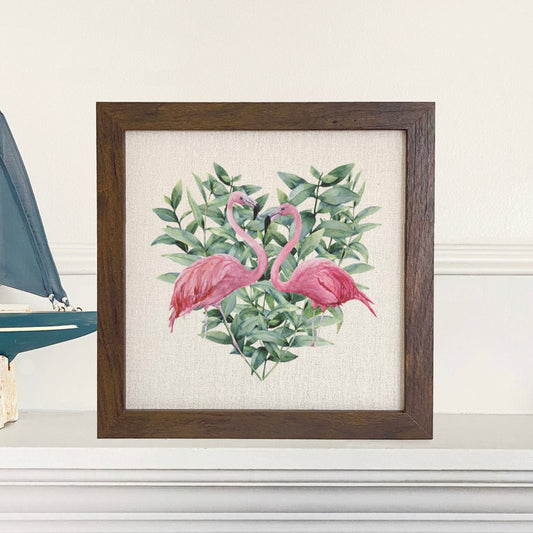 Flamingo Heart - Framed Sign - Shell Yeah by JaksWalnutCS-BFS-11166-BRNHome Decor