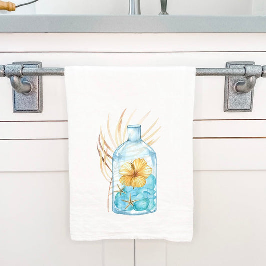 Hibiscus in a Bottle - Cotton Tea Towel - Shell Yeah by JaksCS-CTT-11158Kitchen