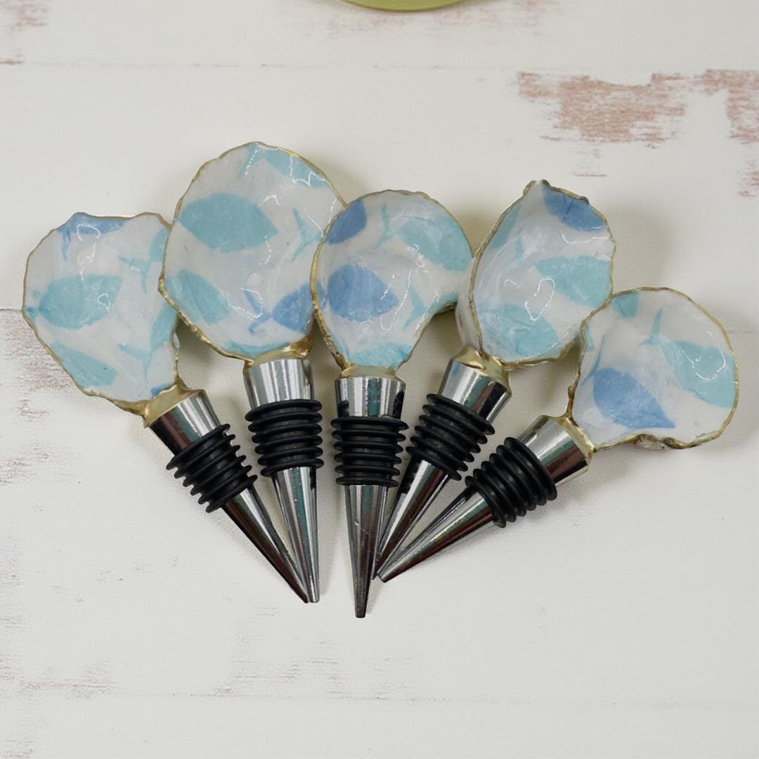 Blue Fish Bottle Stopper Coastal Barware Wine Stopper