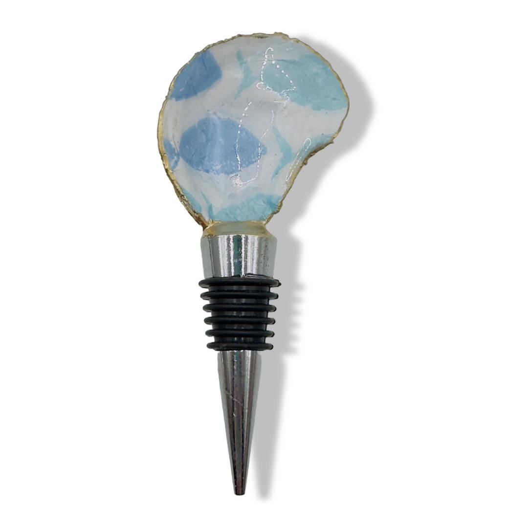 Blue Fish Bottle Stopper Coastal Barware Wine Stopper
