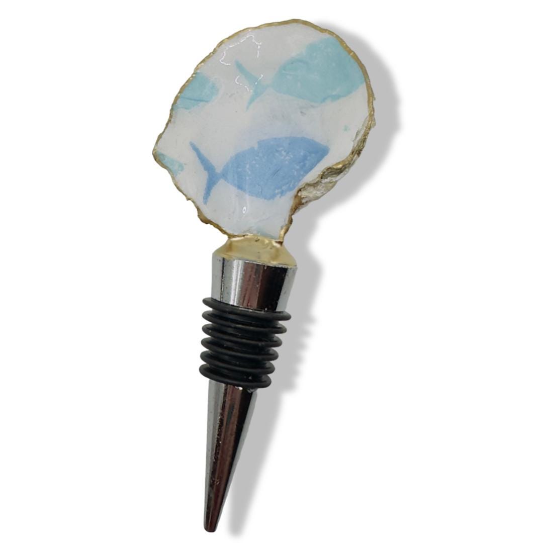 Blue Fish Bottle Stopper Coastal Barware Wine Stopper