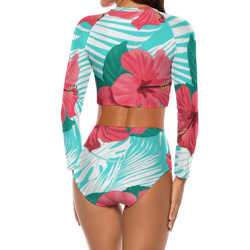 Long Sleeve Crew Neck Ladies Bikini Swimsuit - Shell Yeah by JaksSWhite5C910D89996041BE86CFE1D6993A1EA0