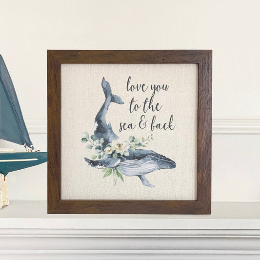 Love Whale - Framed Sign - Shell Yeah by JaksWalnutCS-BFS-11302-BRNHome Decor