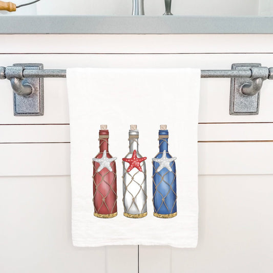 Patriotic Bottles - Cotton Tea Towel - Shell Yeah by JaksCS-CTT-11214Kitchen