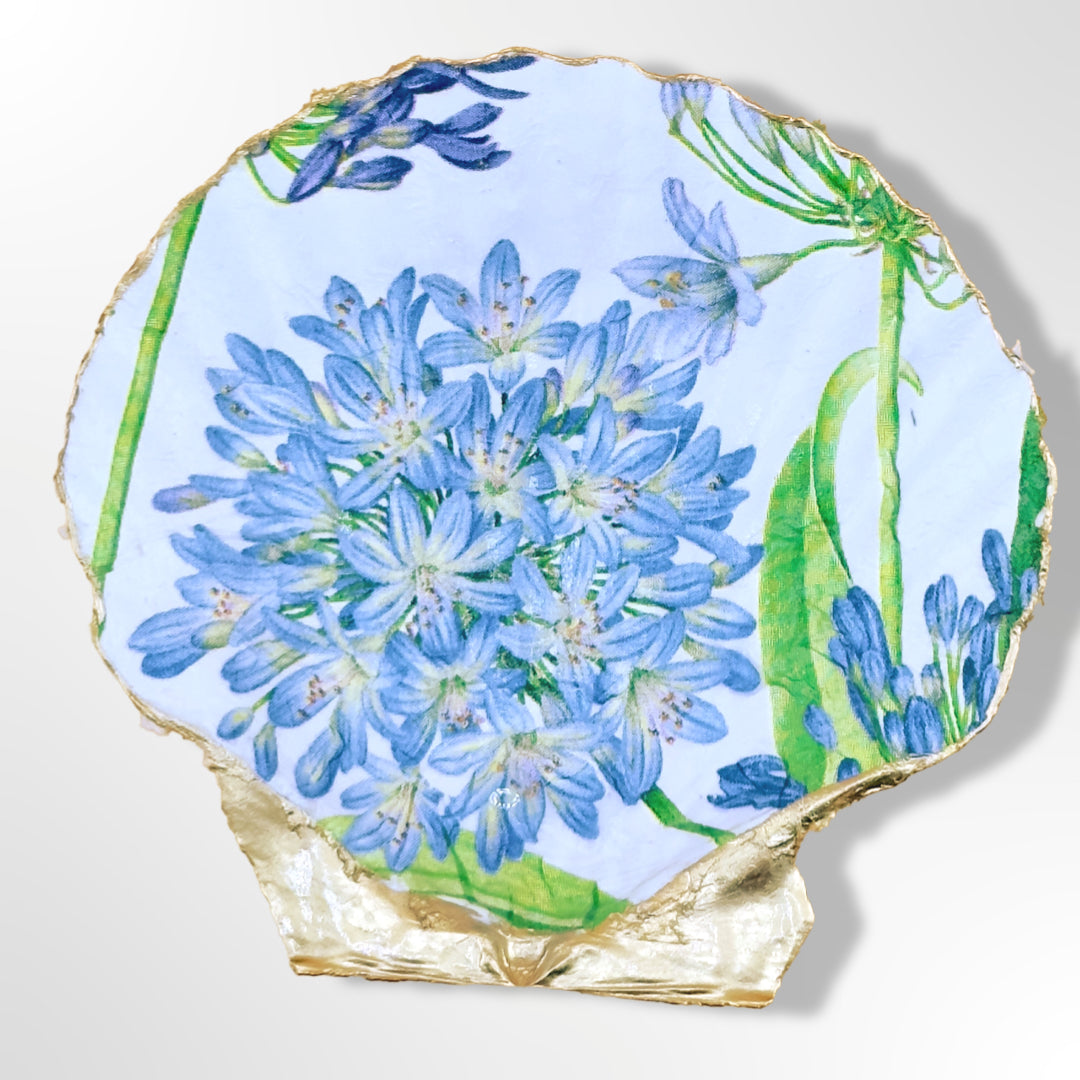 Blue Agapanthus Shell Soap Dish