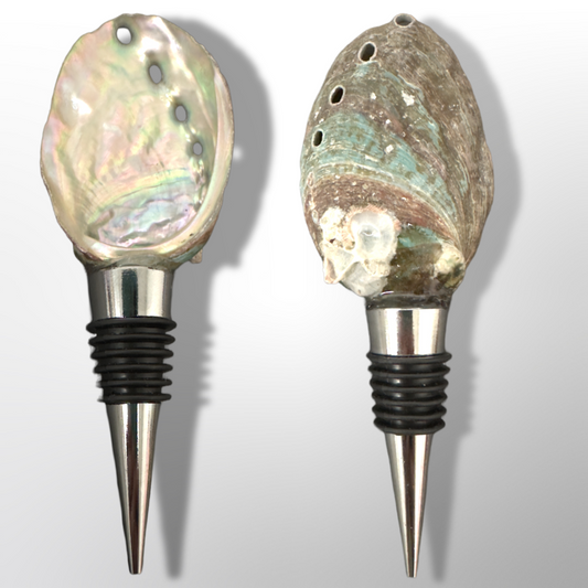 Iridescent Pearl: Handcrafted Abalone Shell Wine Stoppers