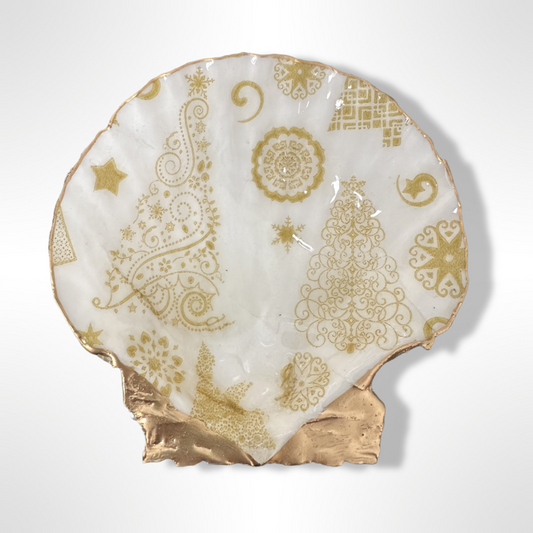 Golden Paisley Scallop Dish