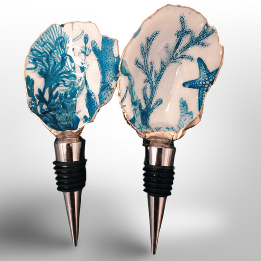 Ocean Breeze: Handcrafted Oyster Shell Wine Stoppers