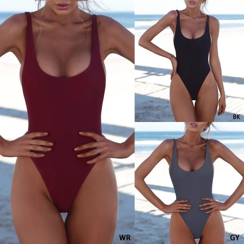 Sexy One-piece Solid Bikini - Shell Yeah by JaksSWhiteWHITE-S-CHINAOther