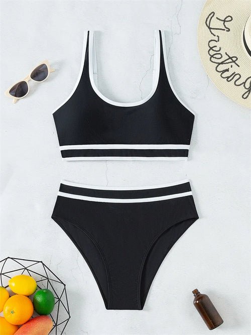 Solid High Waist Swimsuit - Shell Yeah by JaksM88-M-CHINAOther