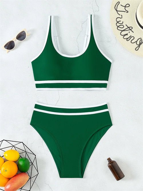 Solid High Waist Swimsuit - Shell Yeah by JaksL66-L-CHINAOther