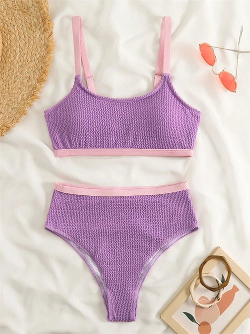 Solid High Waist Swimsuit - Shell Yeah by JaksSPURPLEPURPLE-S-CHINAOther