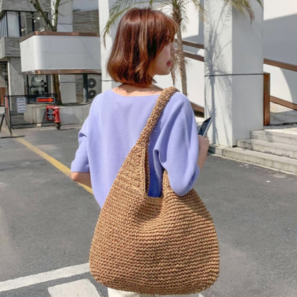 Summer Shoulder Straw Tote - Shell Yeah by JaksKhakiCSY8392033ST11-KHKHandbags