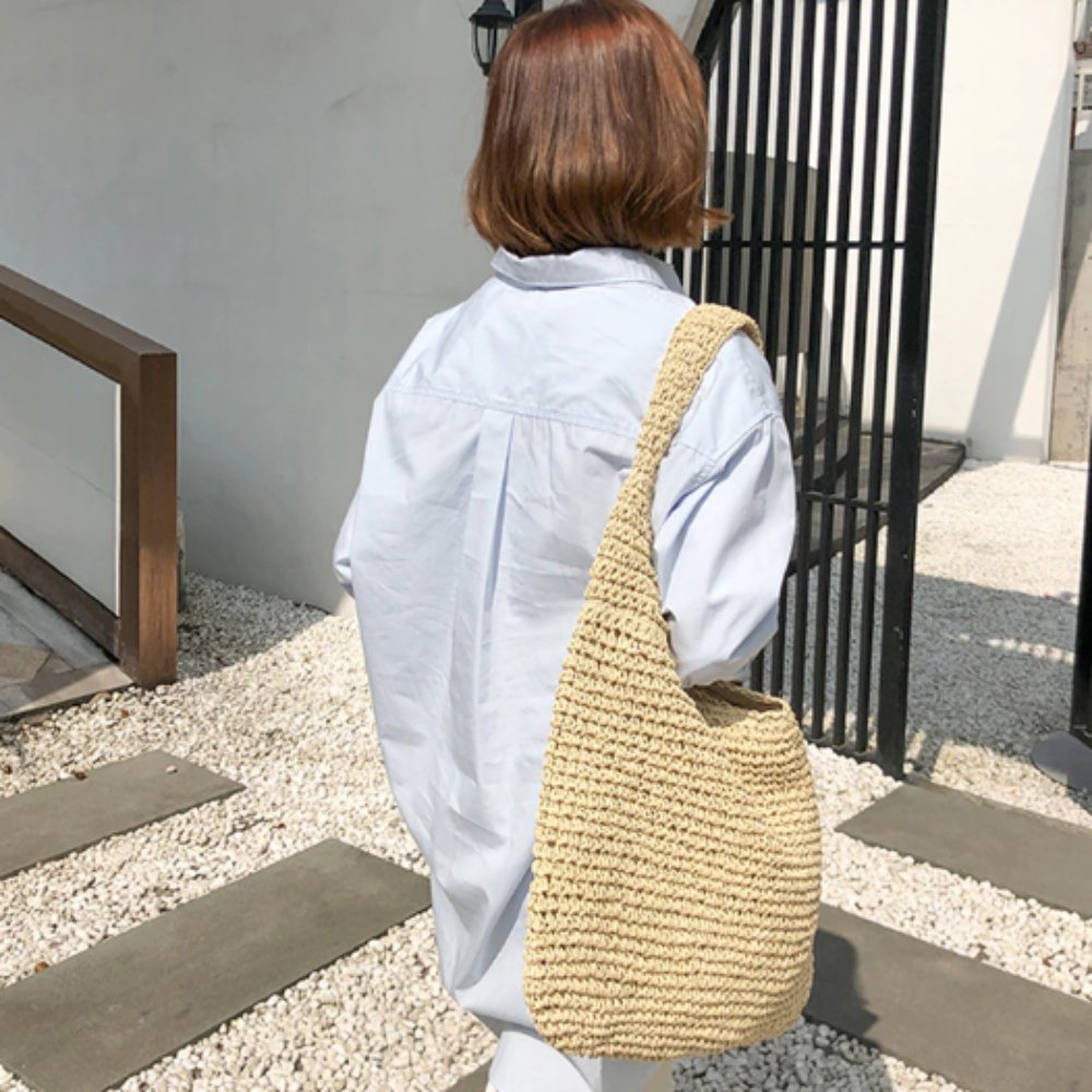 Summer Shoulder Straw Tote - Shell Yeah by JaksKhakiCSY8392033ST11-KHKHandbags