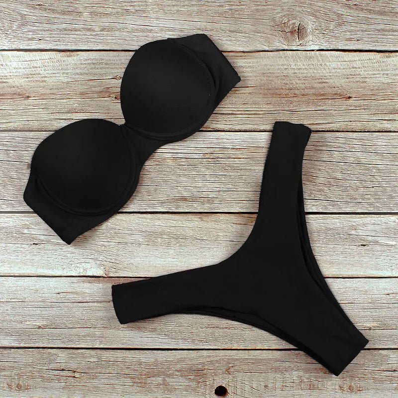 Women Bikini Set Strapless Swimsuit Chest Wrap Push Up Bikini - Shell Yeah by JaksSRedRED-SOther